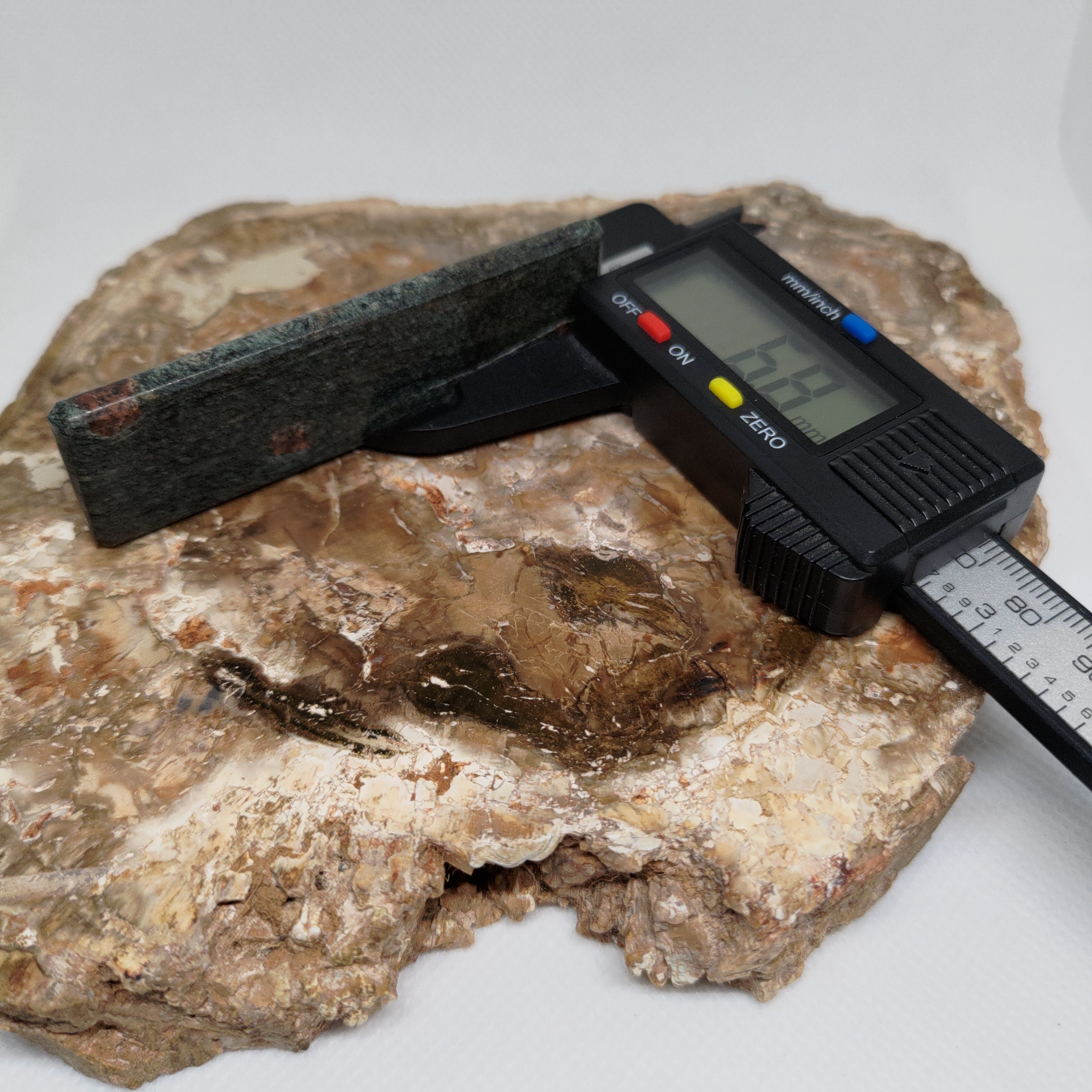 Hand Made New Zealand Schist With Red Garnets Display Slab (Small) Ref: 0117
