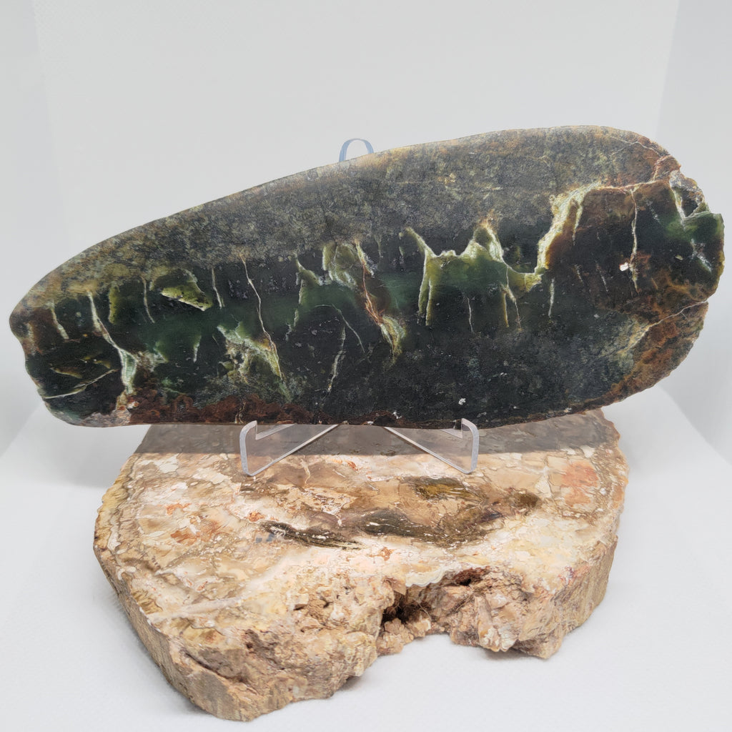 New Zealand Pounamu (Sandwich Jade) Display Slab (XL) Ref 0145