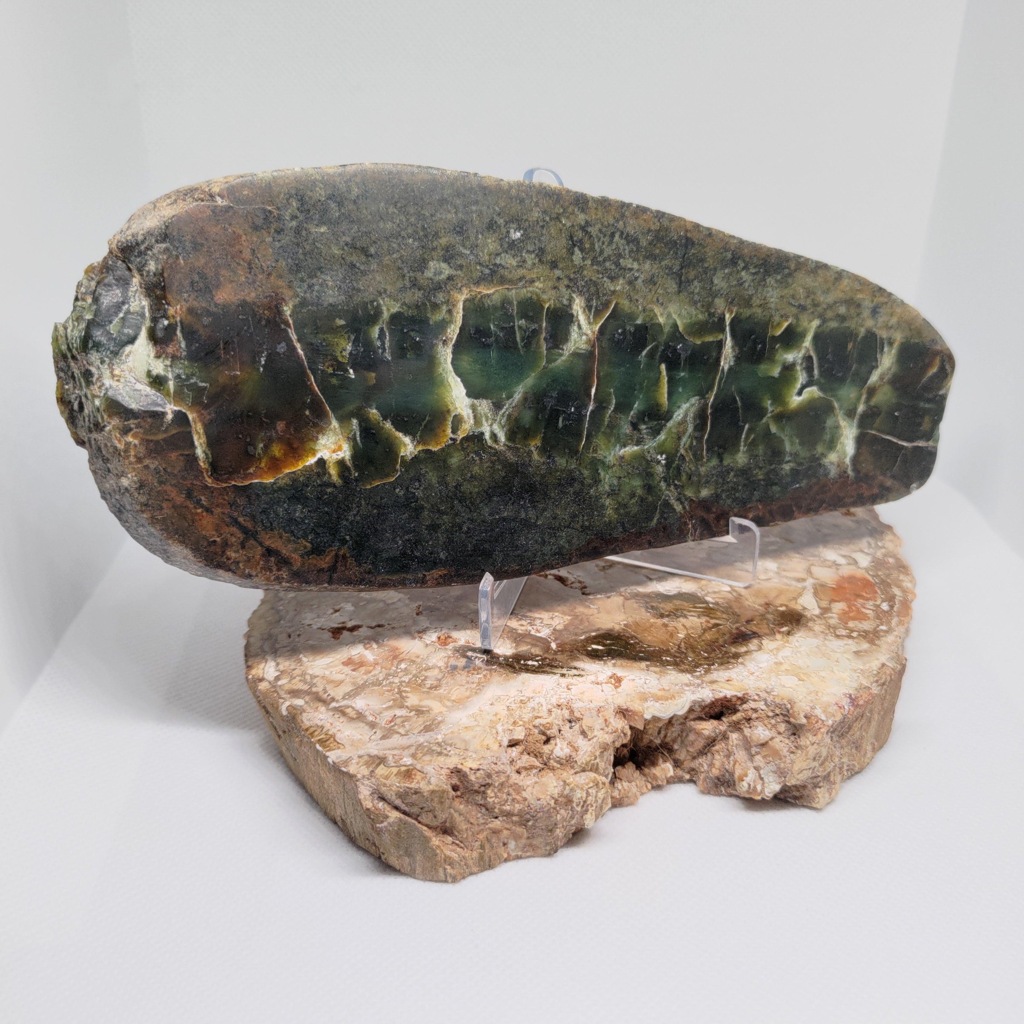 New Zealand Pounamu (Sandwich Jade) Display Slab (XL) Ref 0145