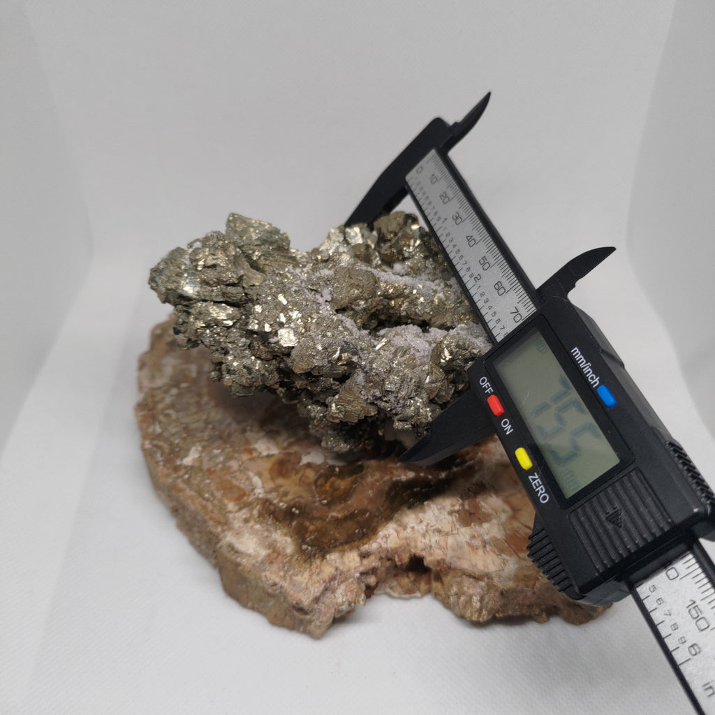 Cubic Pyrite Crystal Cluster on White Quartz Matrix Specimen Ref: 0162