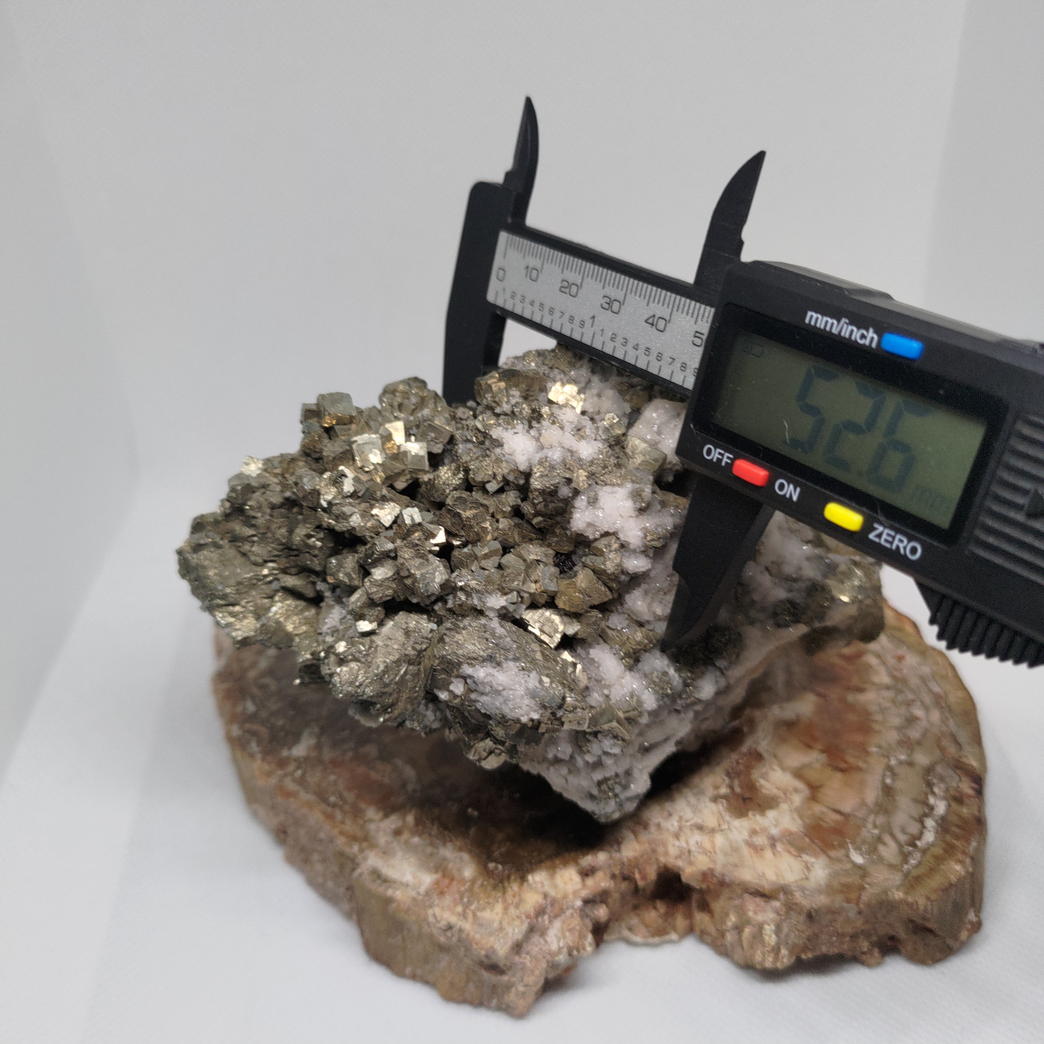 Cubic Pyrite Crystal Cluster on White Quartz Matrix Specimen Ref: 0162