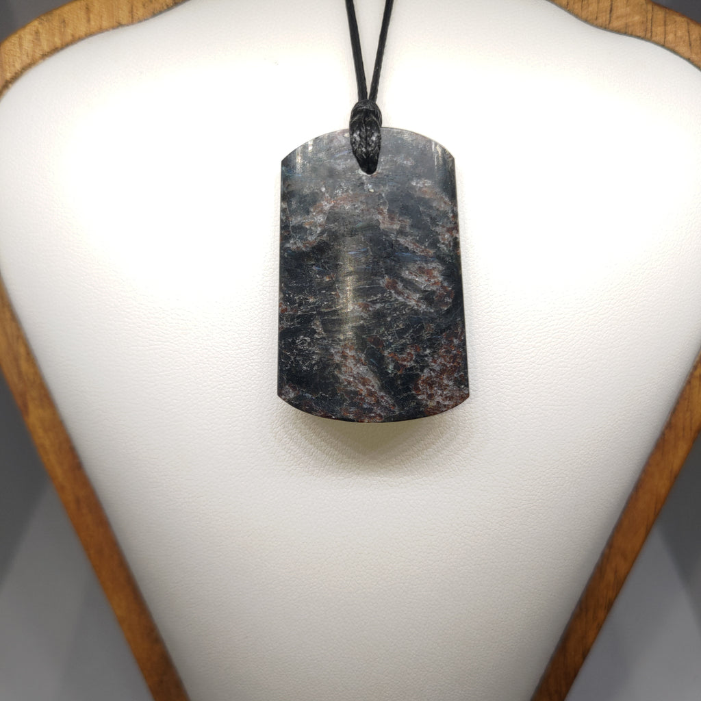Hand Made Garnet in Arfvedsonite Pendant Ref: 0303