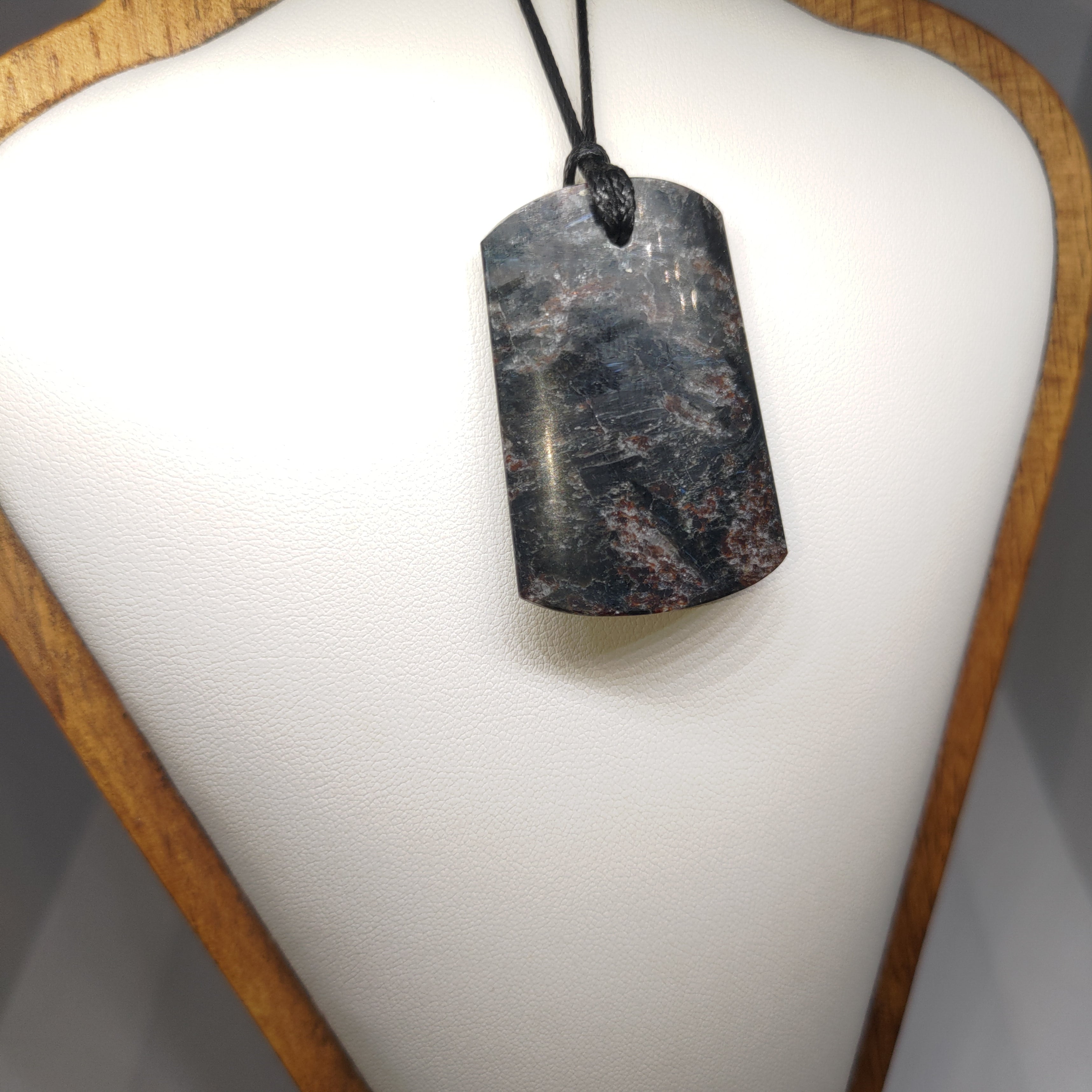 Hand Made Garnet in Arfvedsonite Pendant Ref: 0303
