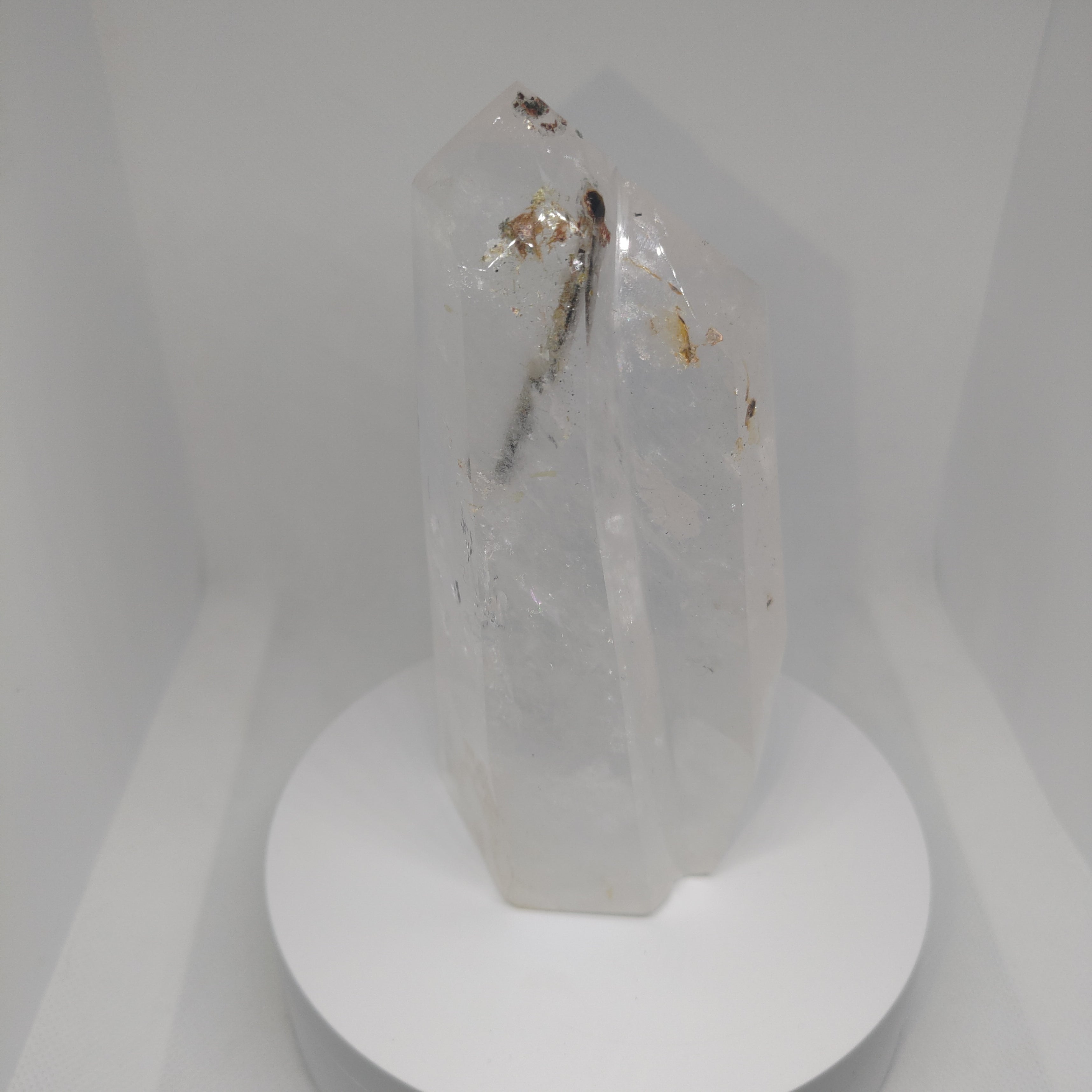 Clear Quartz Tower/Freeform with Tourmaline Inclusion Ref:0183