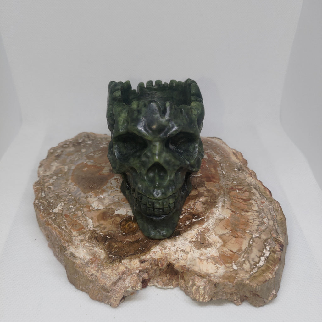 Green Jade Skull Bowl Ref: 0393
