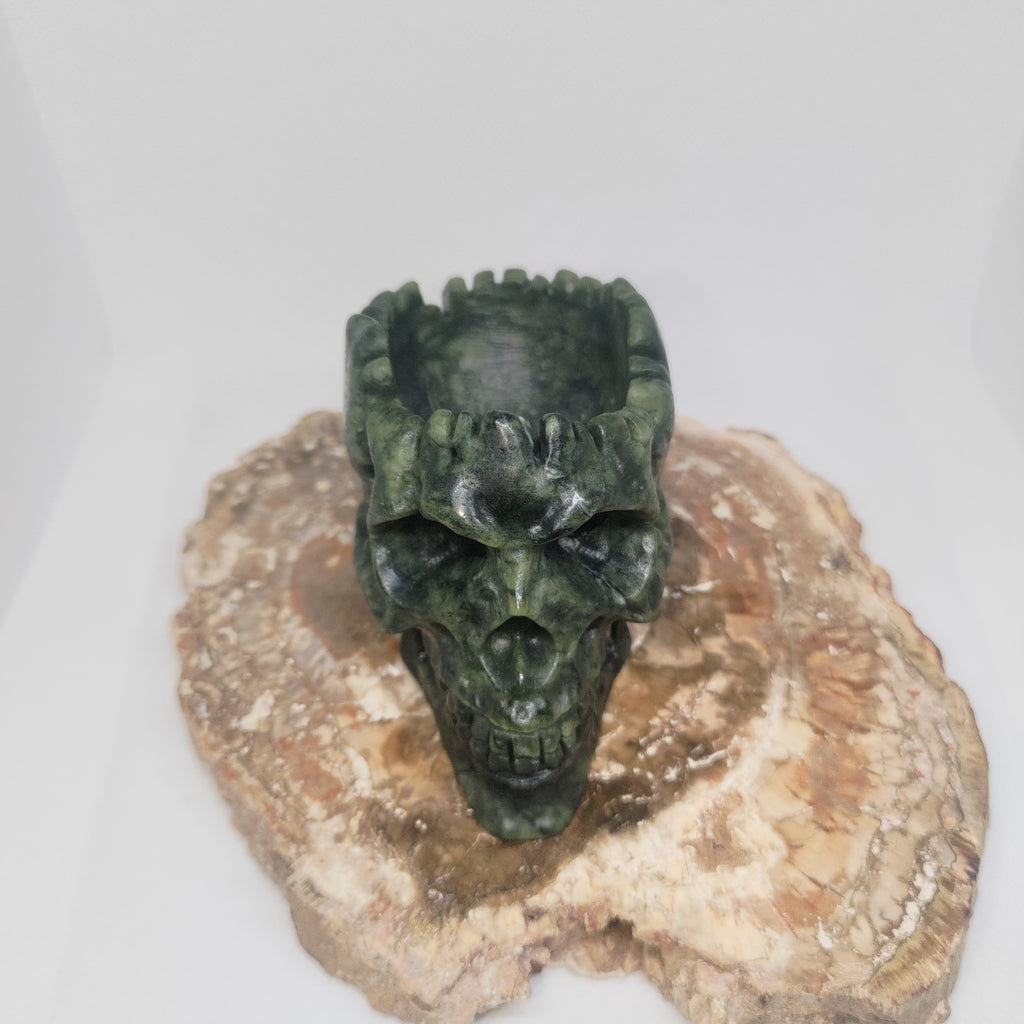 Green Jade Skull Bowl Ref: 0393