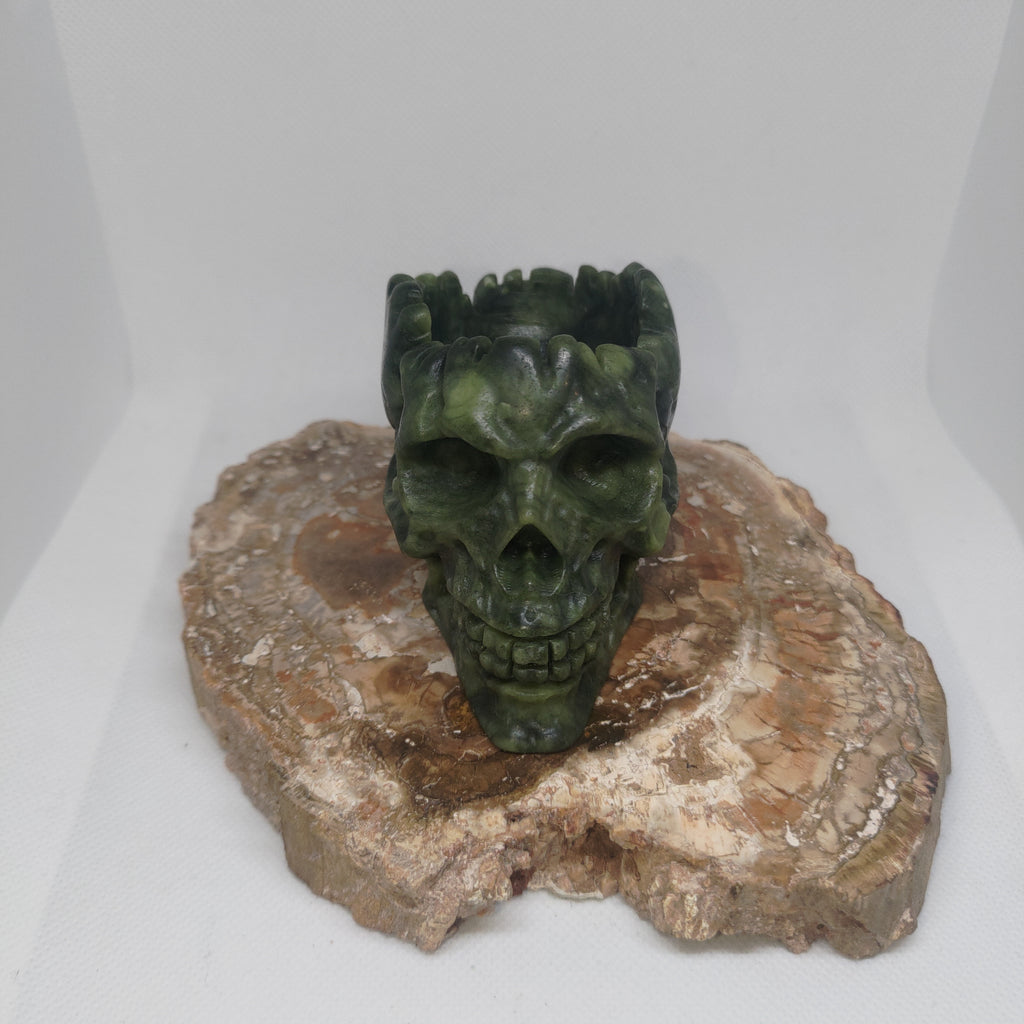 Green Jade Skull Bowl Ref: 0394