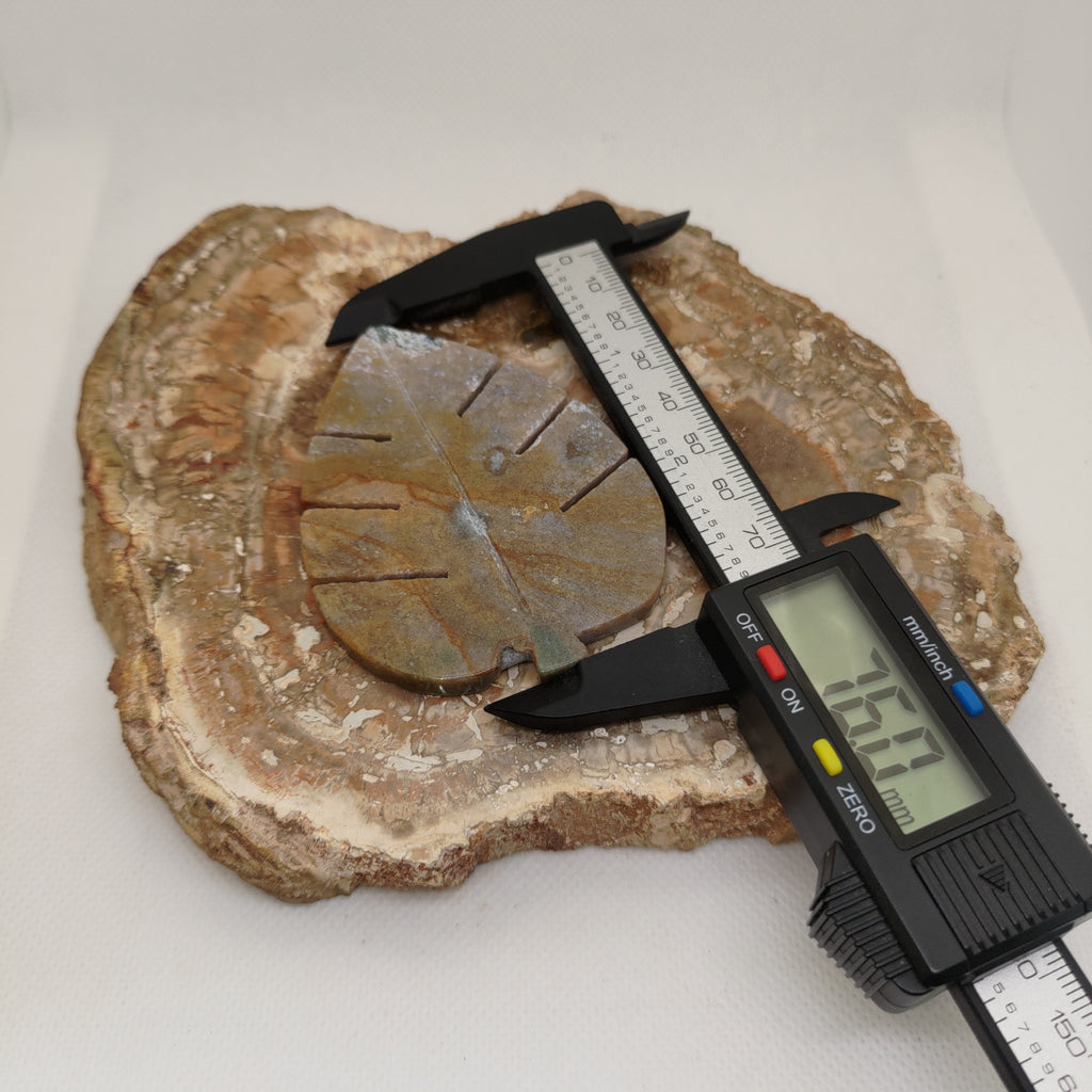 Ocean Jasper Carved Leaf Ref: 0398