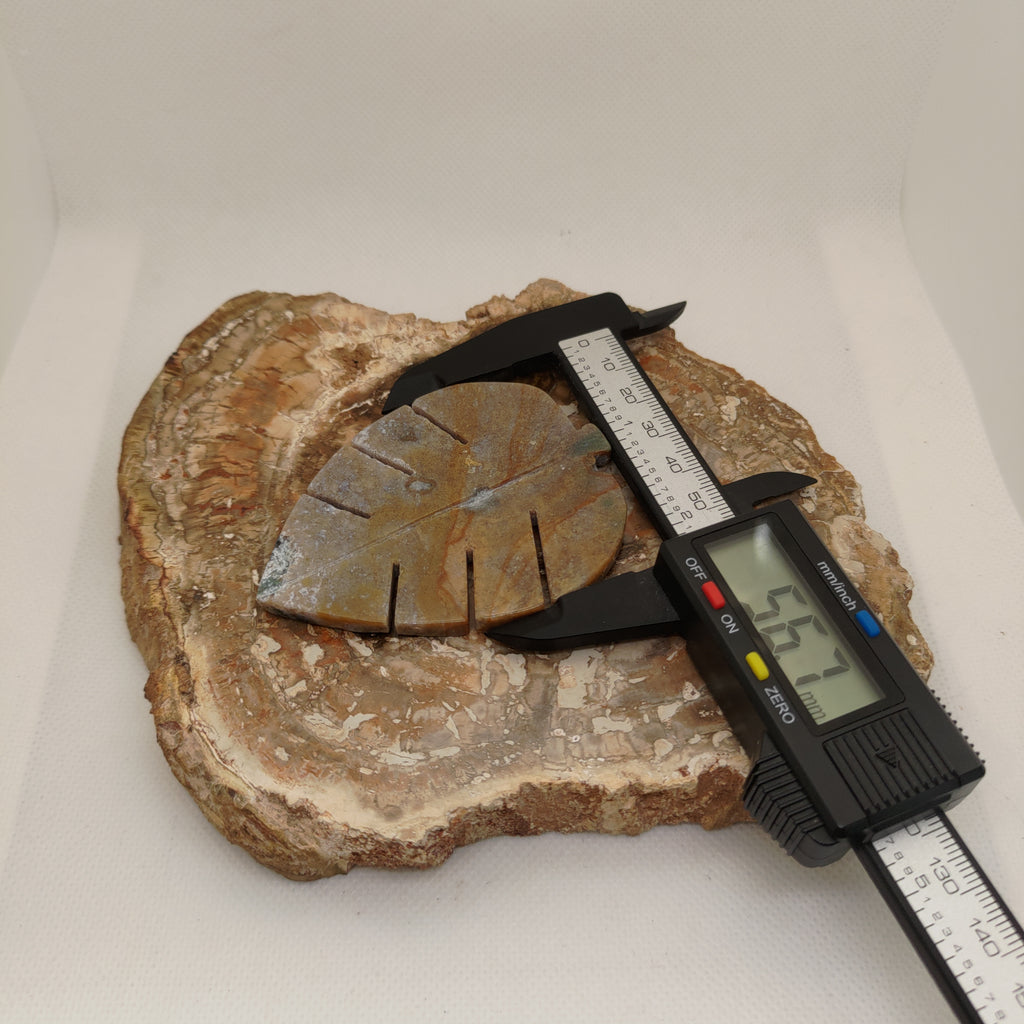 Ocean Jasper Carved Leaf Ref: 0398